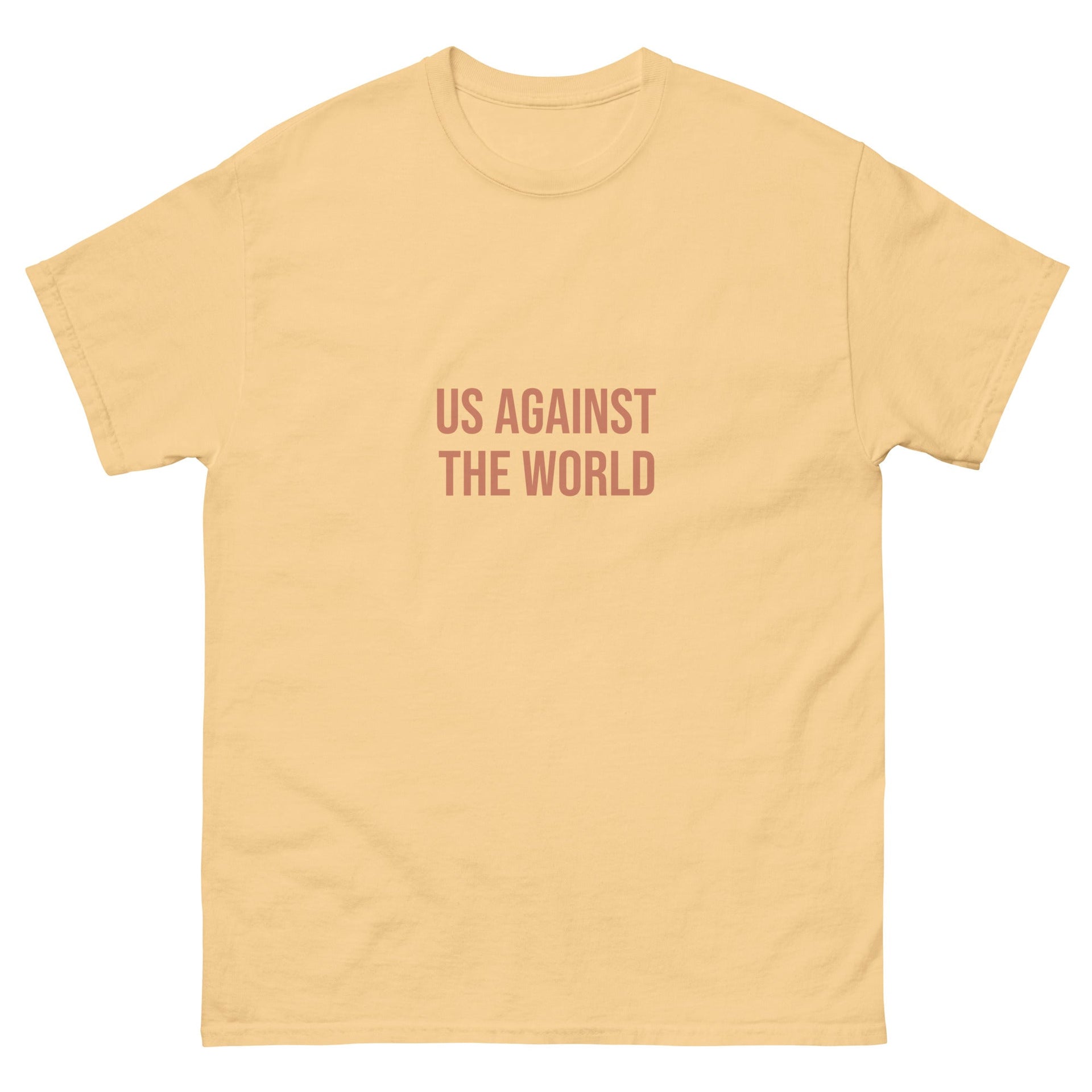 "Us Against the World" Classic T-Shirt – Cream Edition - THE LOVE EDIT